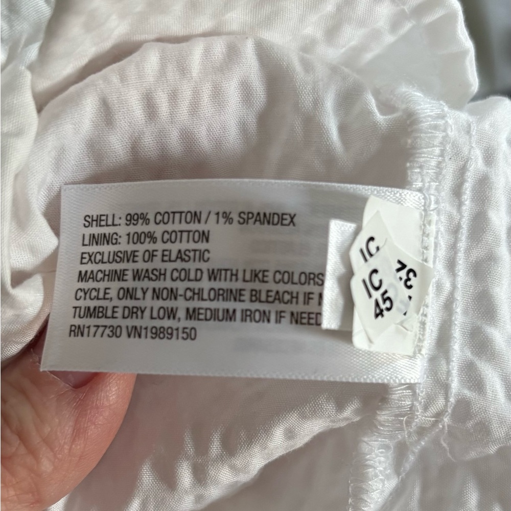 NWT A New Day XL White Dress Seersucker Textured Knee Length Babydoll Smocked - Picture 8 of 9